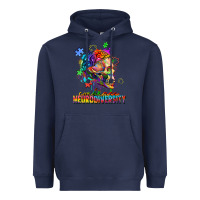 Navy Embrace neurodiversity Heavyweight Hoodie - FaDigitalArtStudio