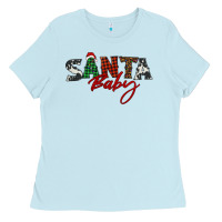 Baby Blue Santa baby Ladies Tee - BarkalooDesign