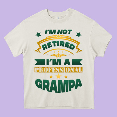 I'm Not Retired I'm A Professional Grampa Heavy Core Tee Designed By Jasminsmagicworld