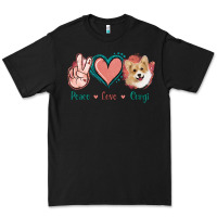 Black Peace Love Corgi Premium Tee - Jasminsmagicworld