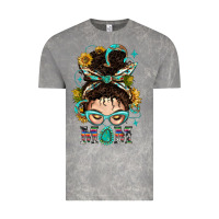 Cloud Rock Western Messy Bun Mom With Sunflower Vintage Tee - BundleAndBundleShop