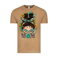Western Messy Bun Mom With Sunflower Vintage Tee | Teevron