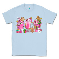 Dusty Blue Pink Christmas Coffee Cups Bbs Classic Tee - BundleAndBundleShop