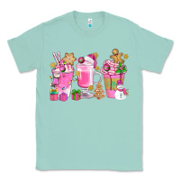 Seafoam Pink Christmas Coffee Cups Bbs Classic Tee - BundleAndBundleShop