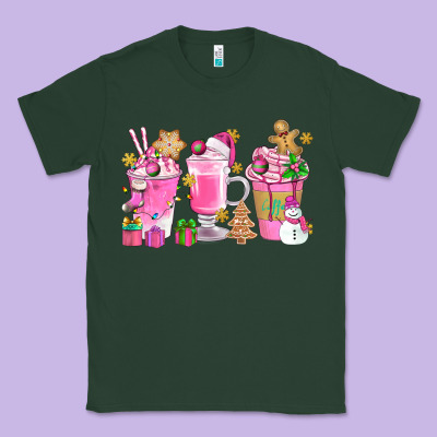 Pink Christmas Coffee Cups Bbs Classic Tee Designed By Bundleandbundleshop