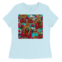 Baby Blue lady of guadalupe western seamless Ladies Tee - Jasminsmagicworld