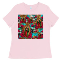 Bubblegum Pink lady of guadalupe western seamless Ladies Tee - Jasminsmagicworld