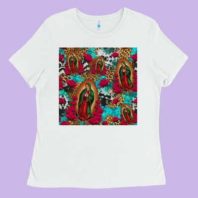 Lady Of Guadalupe Western Seamless Ladies Tee Designed By Jasminsmagicworld