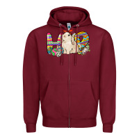 Burgundy Hop rabbit Easter Day Zipper Hoodie - HowdyJamesFarm