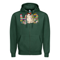Sports Green Hop rabbit Easter Day Zipper Hoodie - HowdyJamesFarm