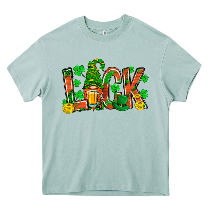 Luck With Gnome And Beer Heavy Core Tee by NancyCooperArtShop | Teevron