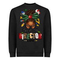 Black assistant director life afro messy bun Heavyweight Sweatshirt - texasbilliewilder