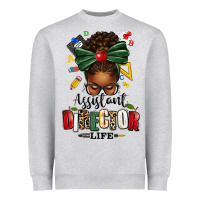 Heather Grey assistant director life afro messy bun Heavyweight Sweatshirt - texasbilliewilder