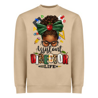 Assistant Director Life Afro Messy Bun Heavyweight Sweatshirt | Teevron