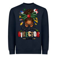 Navy assistant director life afro messy bun Heavyweight Sweatshirt - texasbilliewilder