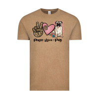 Vintage Coffee peace love pug Vintage Tee - JahusDesignShop