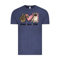 Vintage Denim peace love pug Vintage Tee - JahusDesignShop