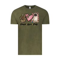 Vintage Olive peace love pug Vintage Tee - JahusDesignShop