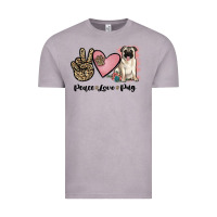Vintage Zinc peace love pug Vintage Tee - JahusDesignShop
