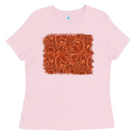Bubblegum Pink serape turquoise  leather background Ladies Tee - Jasminsmagicworld