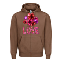 Chestnut Love heart balloons Valentine's Day Zipper Hoodie - HowdyJamesFarm