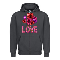Smoke Love heart balloons Valentine's Day Zipper Hoodie - HowdyJamesFarm
