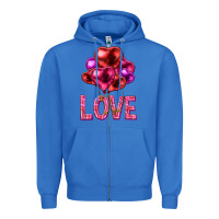 True Royal Love heart balloons Valentine's Day Zipper Hoodie - HowdyJamesFarm