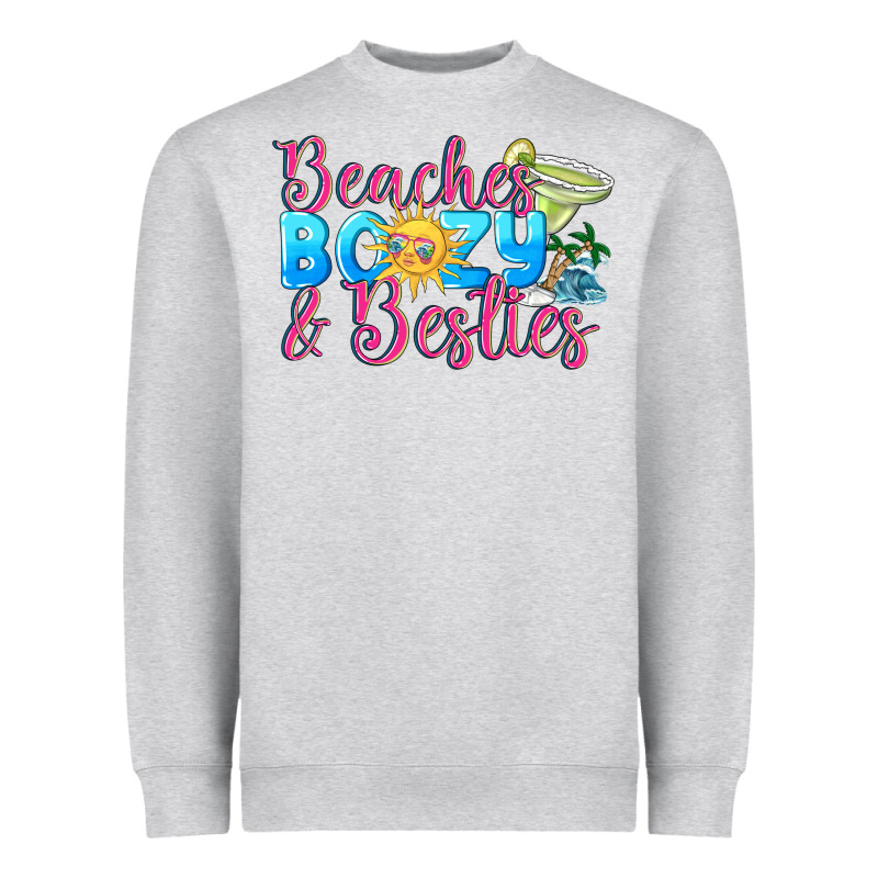 Beaches Boozy Besties Summer Heavyweight Sweatshirt by NancyCooperArtShop | Teevron