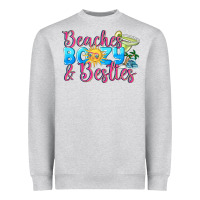 Heather Grey Beaches boozy besties Summer Heavyweight Sweatshirt - NancyCooperArtShop