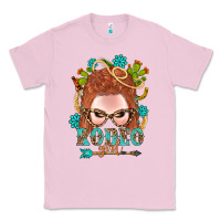 Bubblegum Pink Western Rodeo Girl Braid Red Hair Classic Tee - BundleAndBundleShop