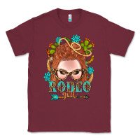 Burgundy Western Rodeo Girl Braid Red Hair Classic Tee - BundleAndBundleShop