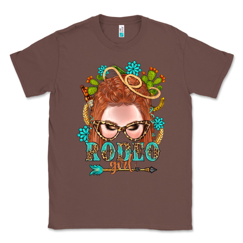 Western Rodeo Girl Braid Red Hair Classic Tee by BundleAndBundleShop | Teevron