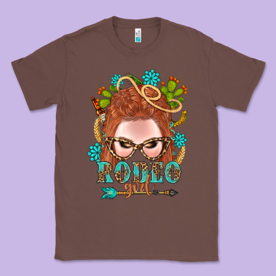 Western Rodeo Girl Braid Red Hair Classic Tee Designed By Bundleandbundleshop