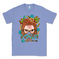 Colony Blue Western Rodeo Girl Braid Red Hair Classic Tee - BundleAndBundleShop