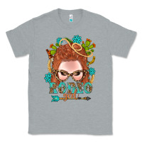 Heather Grey Western Rodeo Girl Braid Red Hair Classic Tee - BundleAndBundleShop