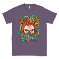 Lavender Western Rodeo Girl Braid Red Hair Classic Tee - BundleAndBundleShop