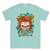 Seafoam Western Rodeo Girl Braid Red Hair Classic Tee - BundleAndBundleShop