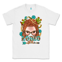 White Western Rodeo Girl Braid Red Hair Classic Tee - BundleAndBundleShop
