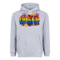 Heather Grey queer Heavyweight Hoodie - FaDigitalArtStudio