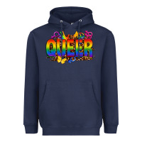Navy queer Heavyweight Hoodie - FaDigitalArtStudio