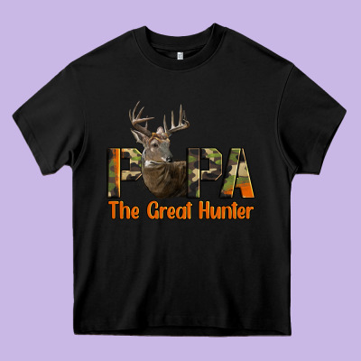 Western Papa The Great Deer Hunter Heavy Core Tee Designed By Lillyallendesigns