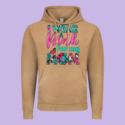 I Wear Pink For My Mom Vintage Hoodie Designed By Bundleandbundleshop