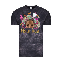 Cloud Black Hair Boss Afro Messy Bun With Money Bbs Vintage Tee - BundleAndBundleShop