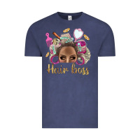 Vintage Denim Hair Boss Afro Messy Bun With Money Bbs Vintage Tee - BundleAndBundleShop