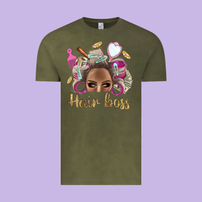 Hair Boss Afro Messy Bun With Money Bbs Vintage Tee Designed By Bundleandbundleshop