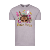 Vintage Zinc Hair Boss Afro Messy Bun With Money Bbs Vintage Tee - BundleAndBundleShop