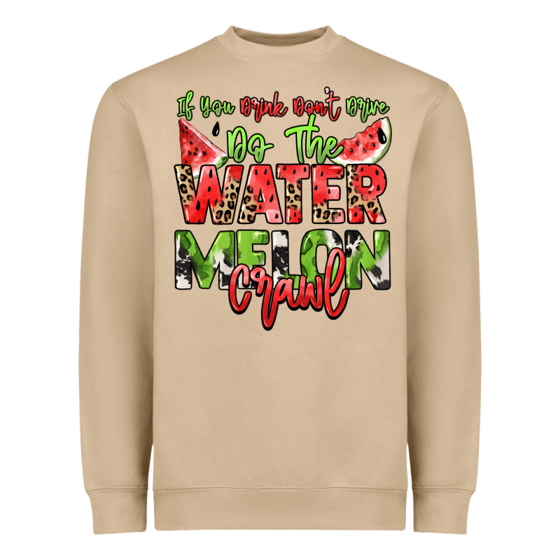 If You Drink Don't Drive Do The Watermelon Crawl Heavyweight Sweatshirt by NancyCooperArtShop | Teevron
