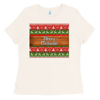 Bone merry christmas knitted reindeer pattern Ladies Tee - Jasminsmagicworld