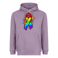 Lavender Pride ribbon Heavyweight Hoodie - FaDigitalArtStudio