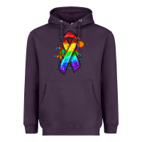 Plum Pride ribbon Heavyweight Hoodie - FaDigitalArtStudio